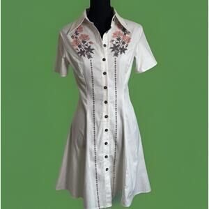 Boozelele Cotton Collared Fit And Flare Dress | Western Rock-a-billy | Retro